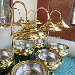 Chafing dish Kuningan Motif Tempa Berkualitas